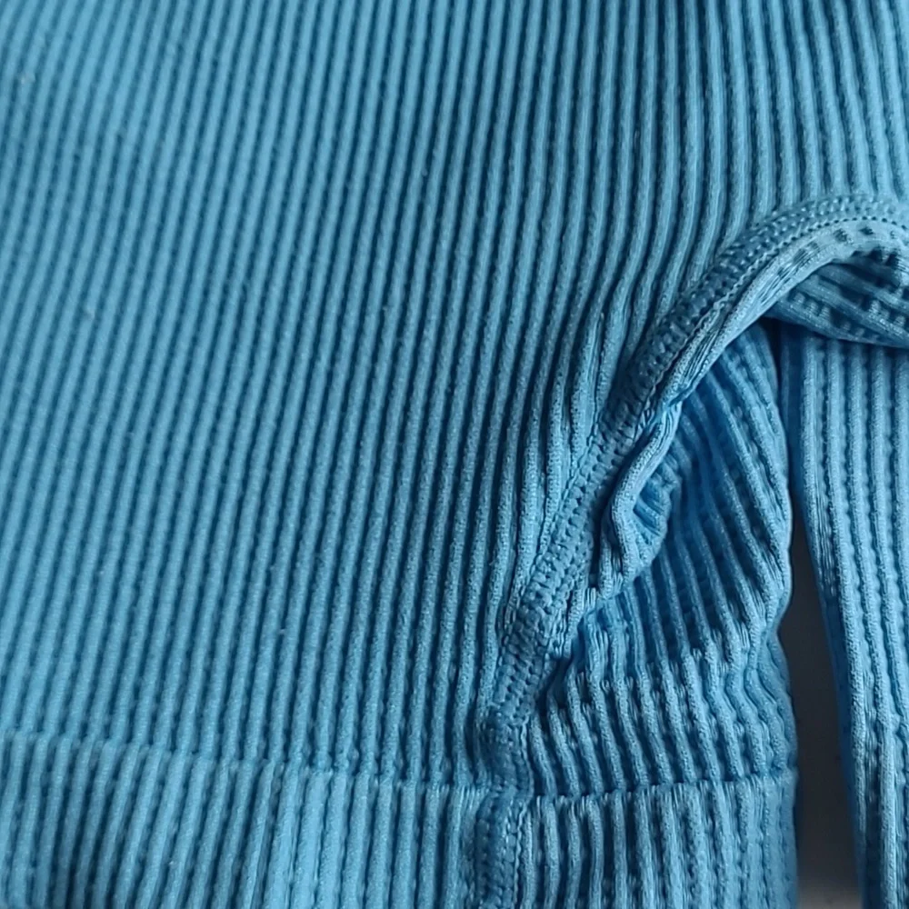 Colsie Blue Ribbed Bike Shorts - Picture 4 of 6